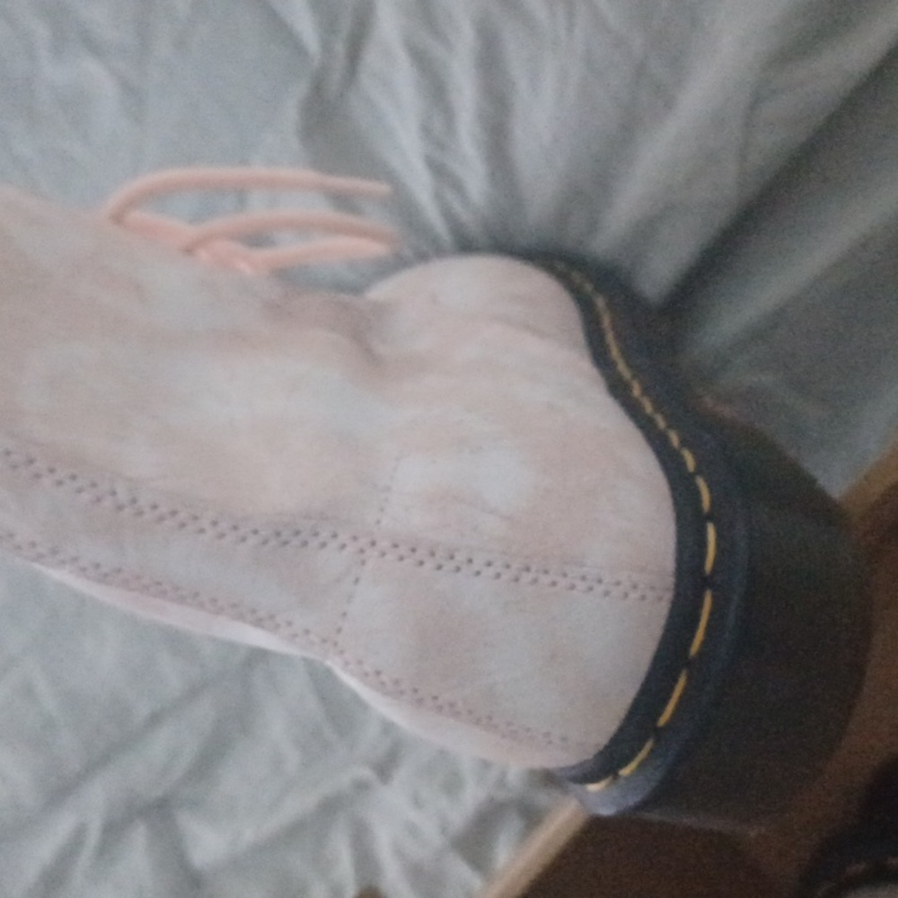 Dr. Martens Women's Pale Pink Suede Lace-Up Boots - Picture 3 of 6